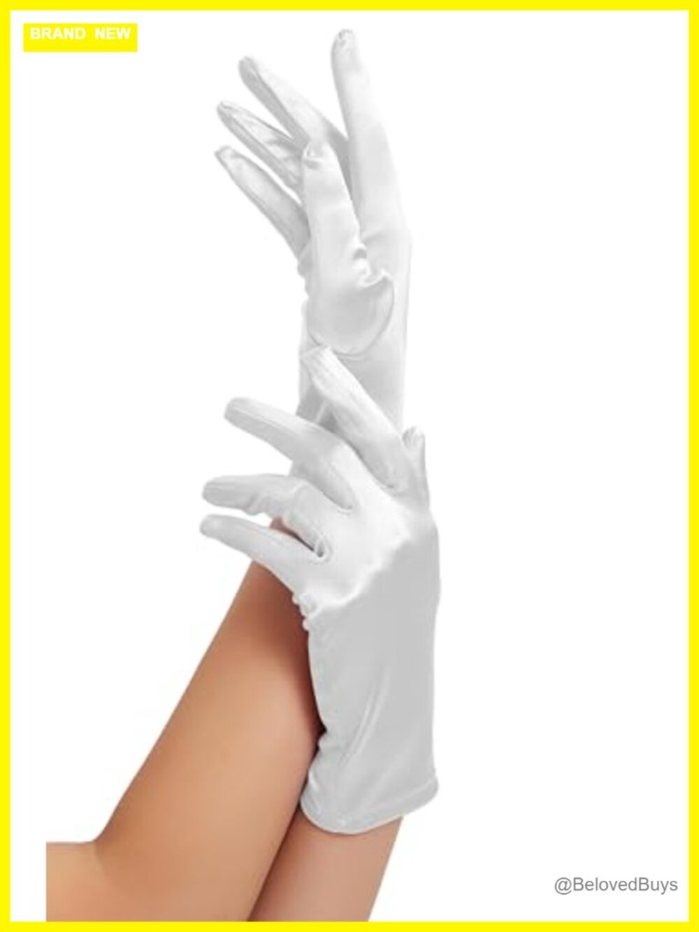 Short Satin Gloves Wrist-Length Dress Gloves for Evening Party